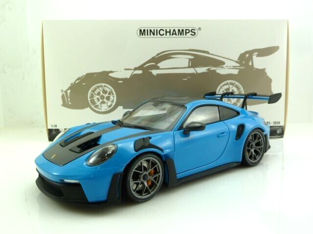 Minichamps Porsche 911 (992) GT3 RS Weissach Package Riviera Blue 1:18 Scale