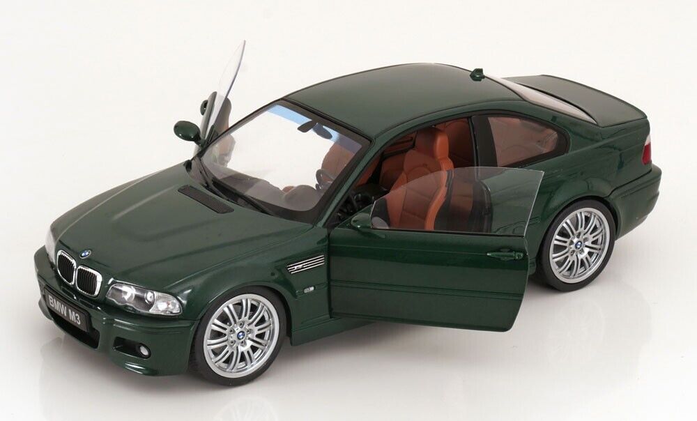 2003 E46 BMW M3 Oxford Green - Cinnamon Interior  1/18 Scale Model Car by SOLIDO