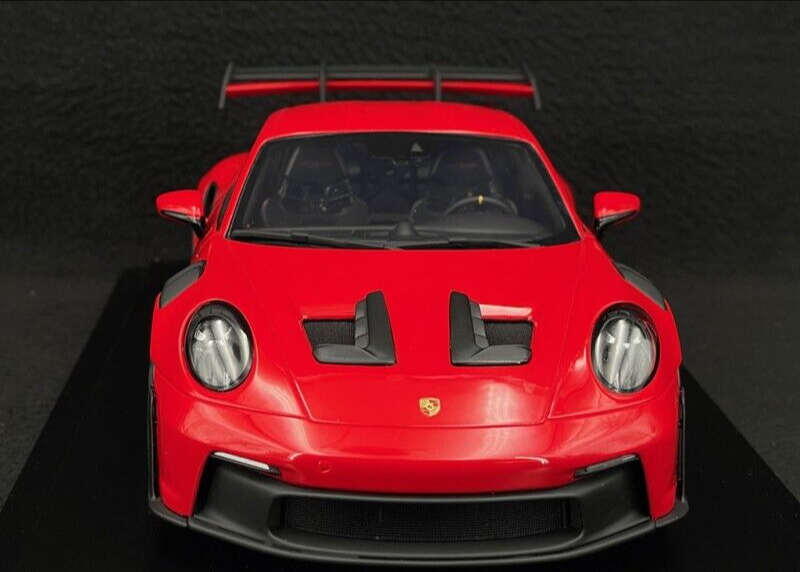 Porsche 911 992 GT3 RS Guards Red w/ Display Case  - 1/18 Spark - Dealer Edition