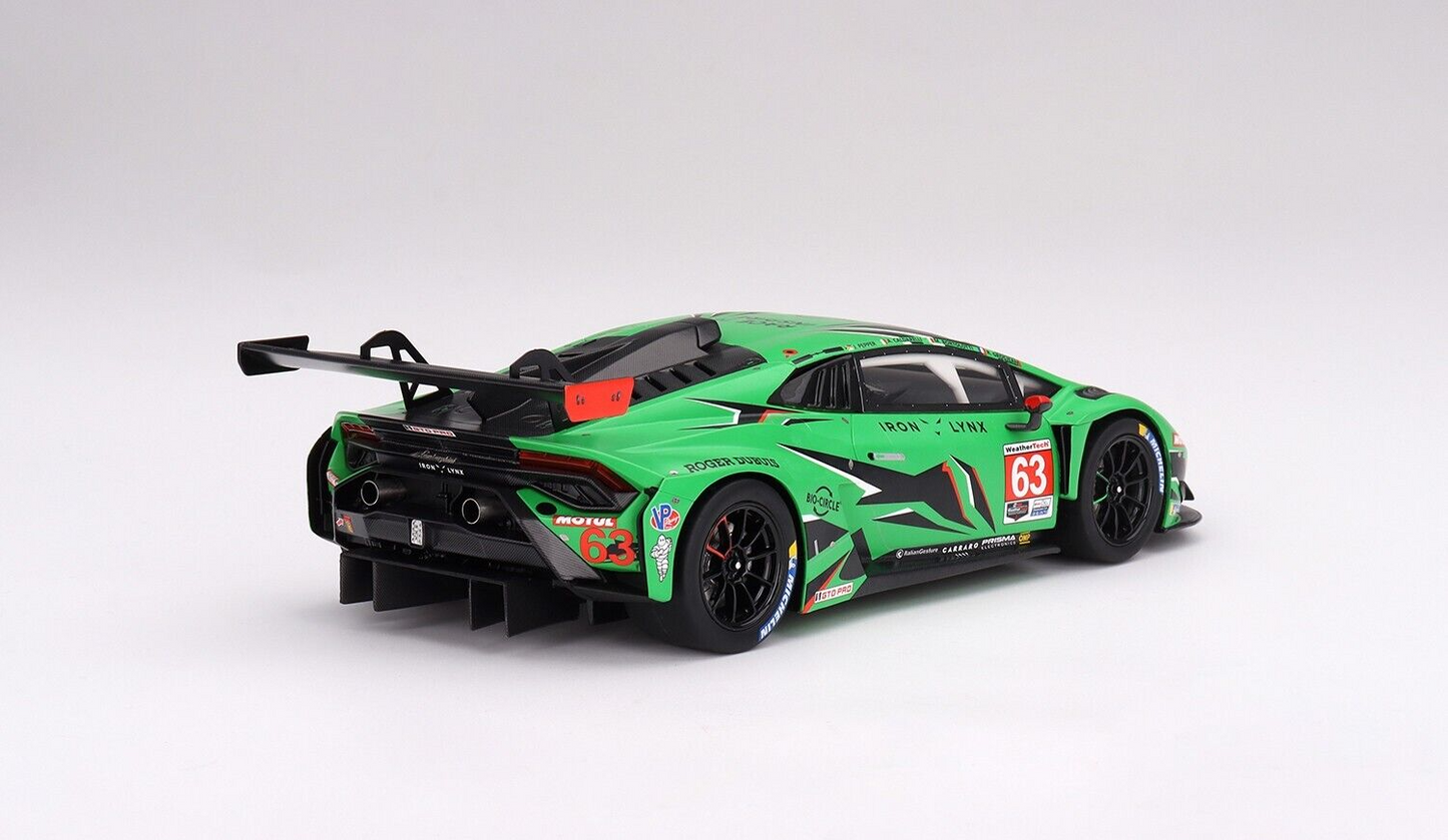 1/18 SCALE TOP SPEED IRON LYNX LAMBORGHINI HURACAN GT3 EVO2 #63 24H DAYTONA 2023