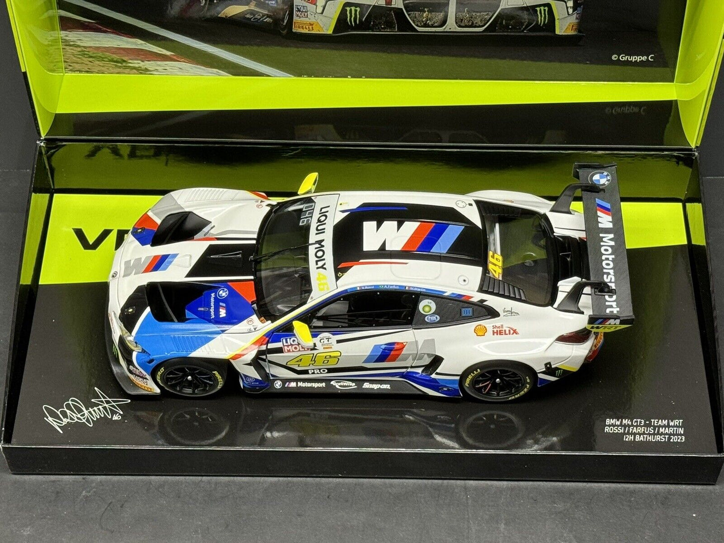 BMW M4 GT3 WRT  12HR BATHURST - VALENTINO ROSSI - MINICHAMPS 1/18 - BOX SET