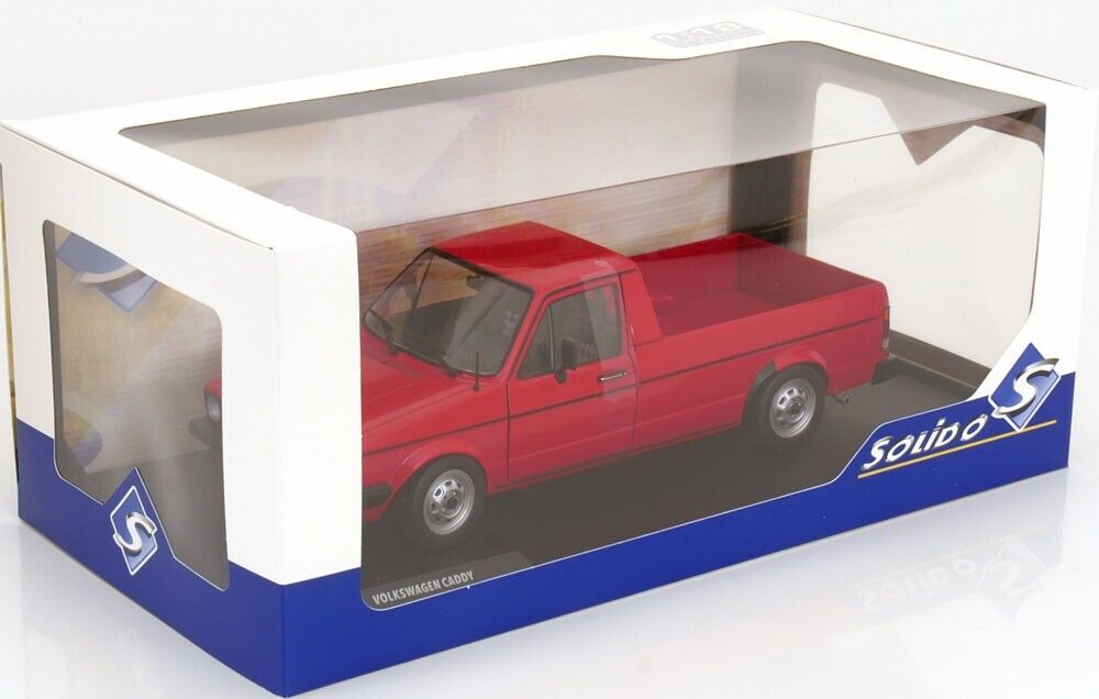 1/18 SCALE 1983 VOLKSWAGEN MK1 CADDY IN MARS RED DIECAST MODEL CAR BY SOLIDO