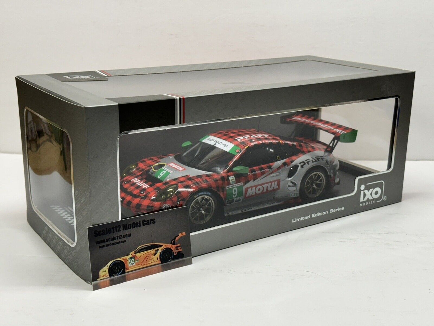 1/18 Scale IXO Porsche GT3 R #9 Winner GTD 24h Sebring 2021 Pfaff Motorsports