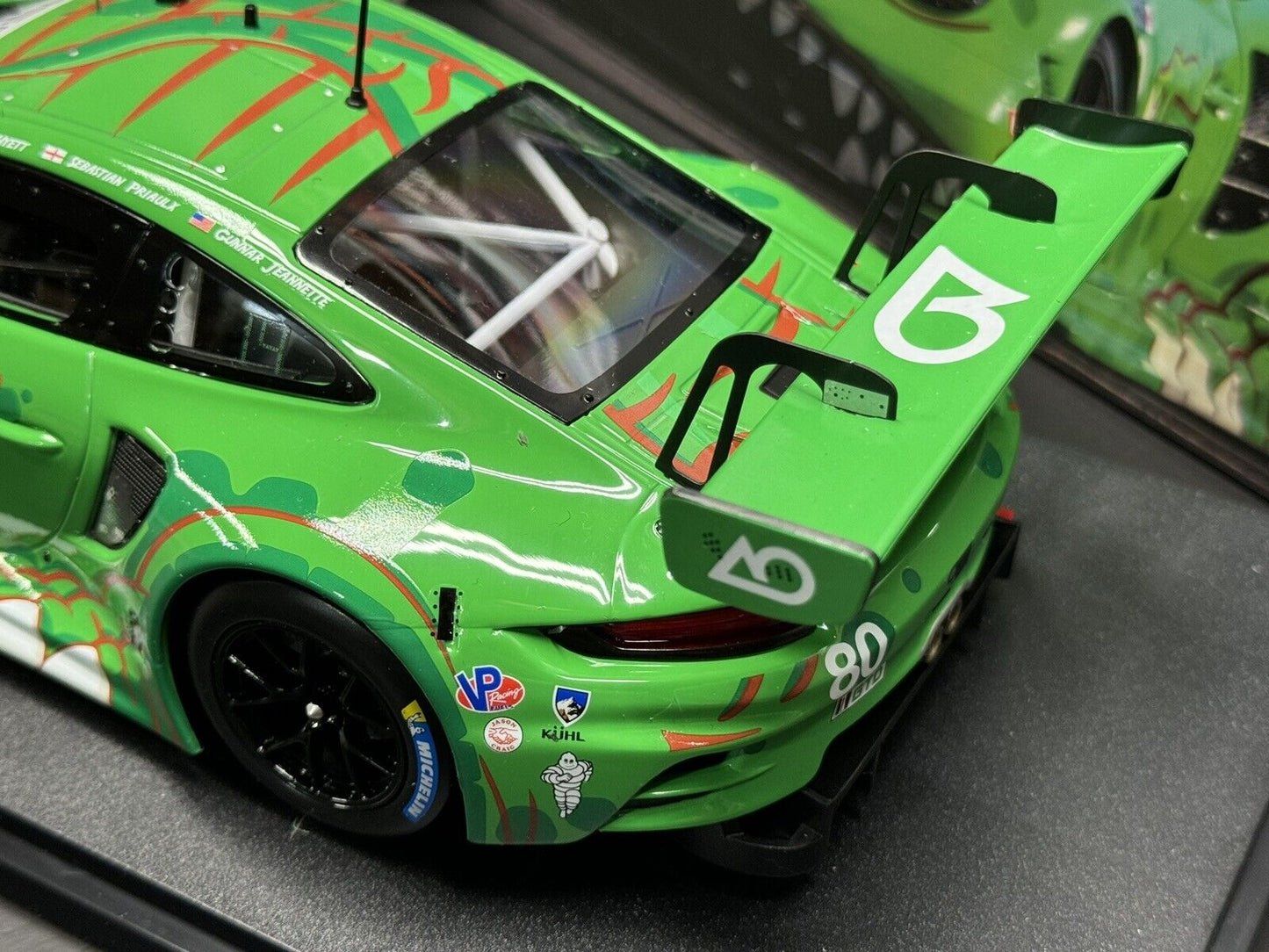 Porsche 992 GT3 R #80 12h Sebring IMSA 2023 AO Racing "Rexy" 1/18 Scale by IXO