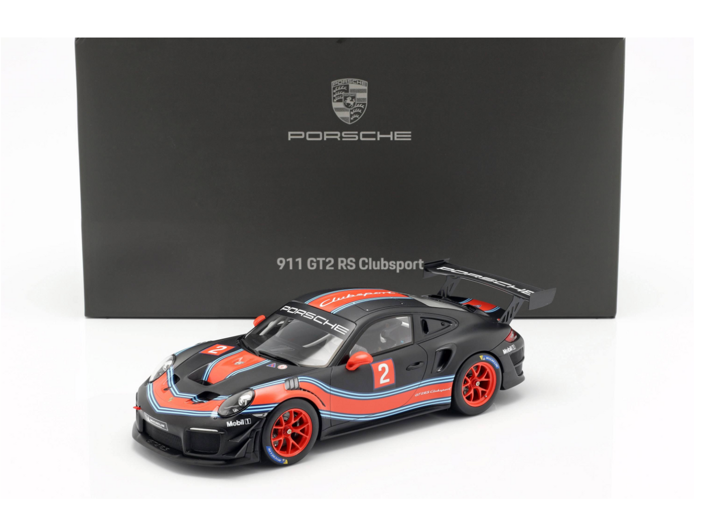 1/18 Spark Dealer Edition Porsche 911 991 GT2 RS Clubsport Martini w/ Display