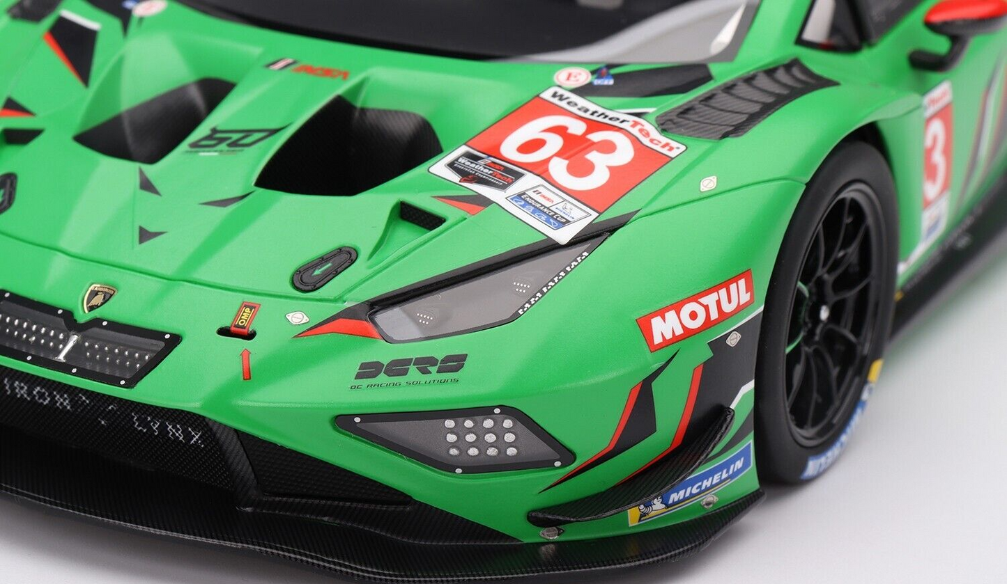 1/18 SCALE TOP SPEED IRON LYNX LAMBORGHINI HURACAN GT3 EVO2 #63 24H DAYTONA 2023