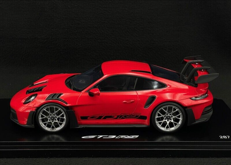 Porsche 911 992 GT3 RS Guards Red w/ Display Case  - 1/18 Spark - Dealer Edition