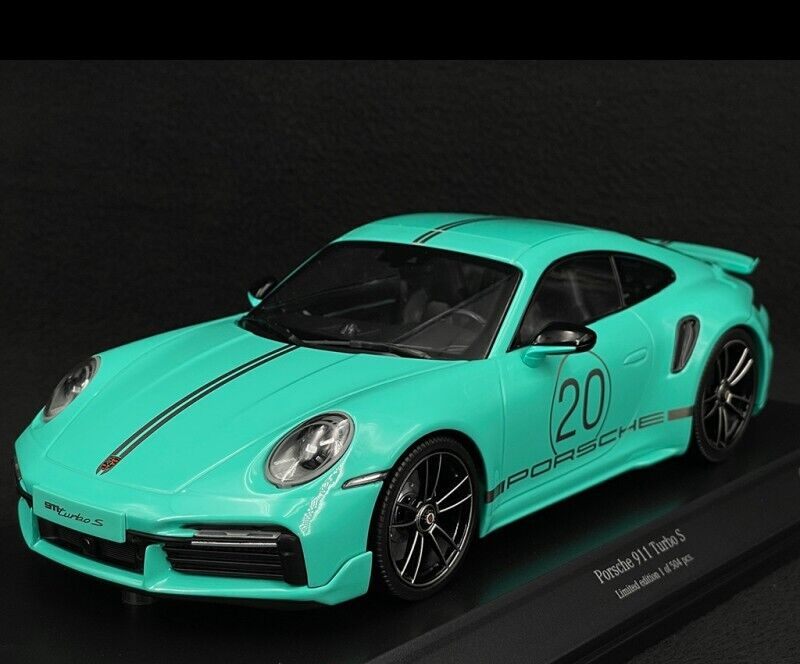 1/18 Scale 2021 Porsche 992 911 Turbo S Mint Green by Minichamps  Ltd. 504