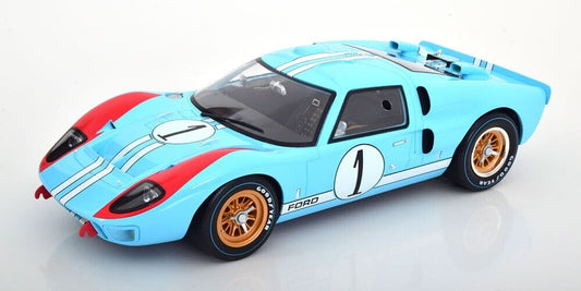 1966 FORD GT40 MK2 #1 LIGHT BLUE Ken Miles 2nd LeMans 24 1/12 Scale by CMR