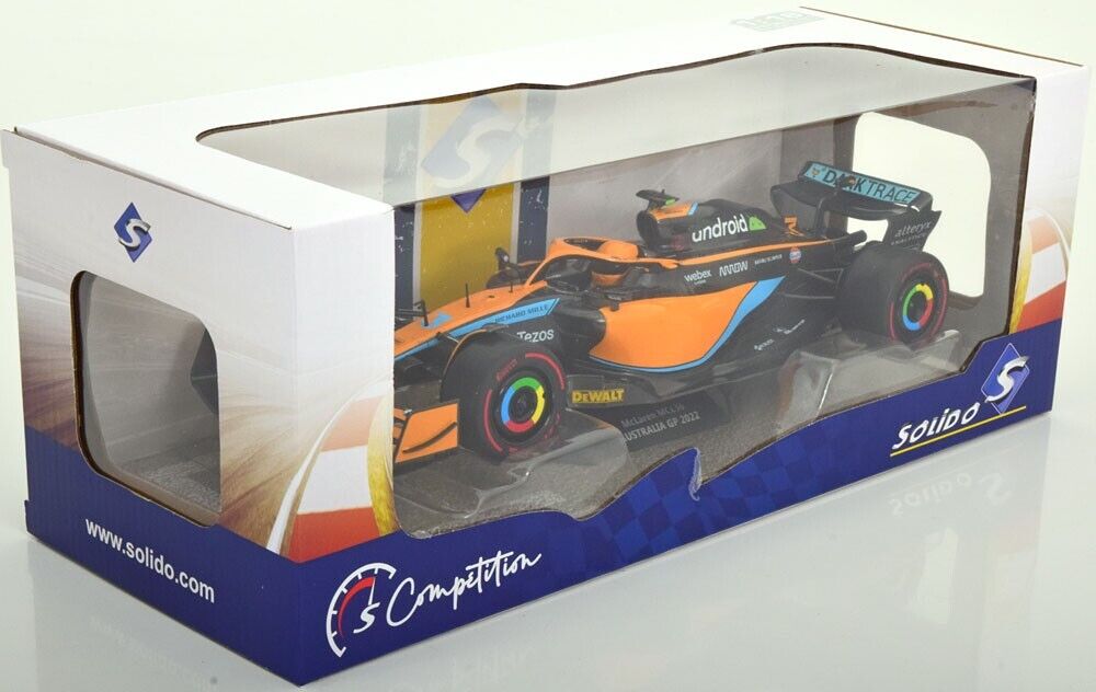 1/18 scale Solido McLaren MCL36 2022 GP Australian #3 Daniel Ricciardo Diecast