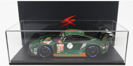 PORSCHE 911 RSR PROTON COMPETITION #93 2022 LE MANS 1/18 SPARK w/ DISPLAY CASE