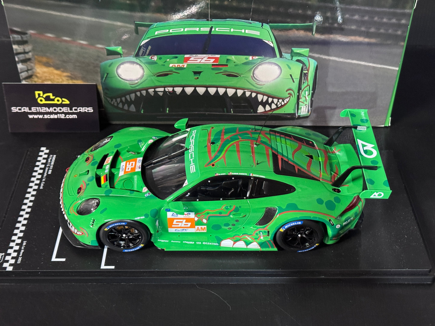 Porsche 911 RSR #56 Lemans  24Hr. 2023 AO Racing "Rexy" 1/18 Scale by IXO