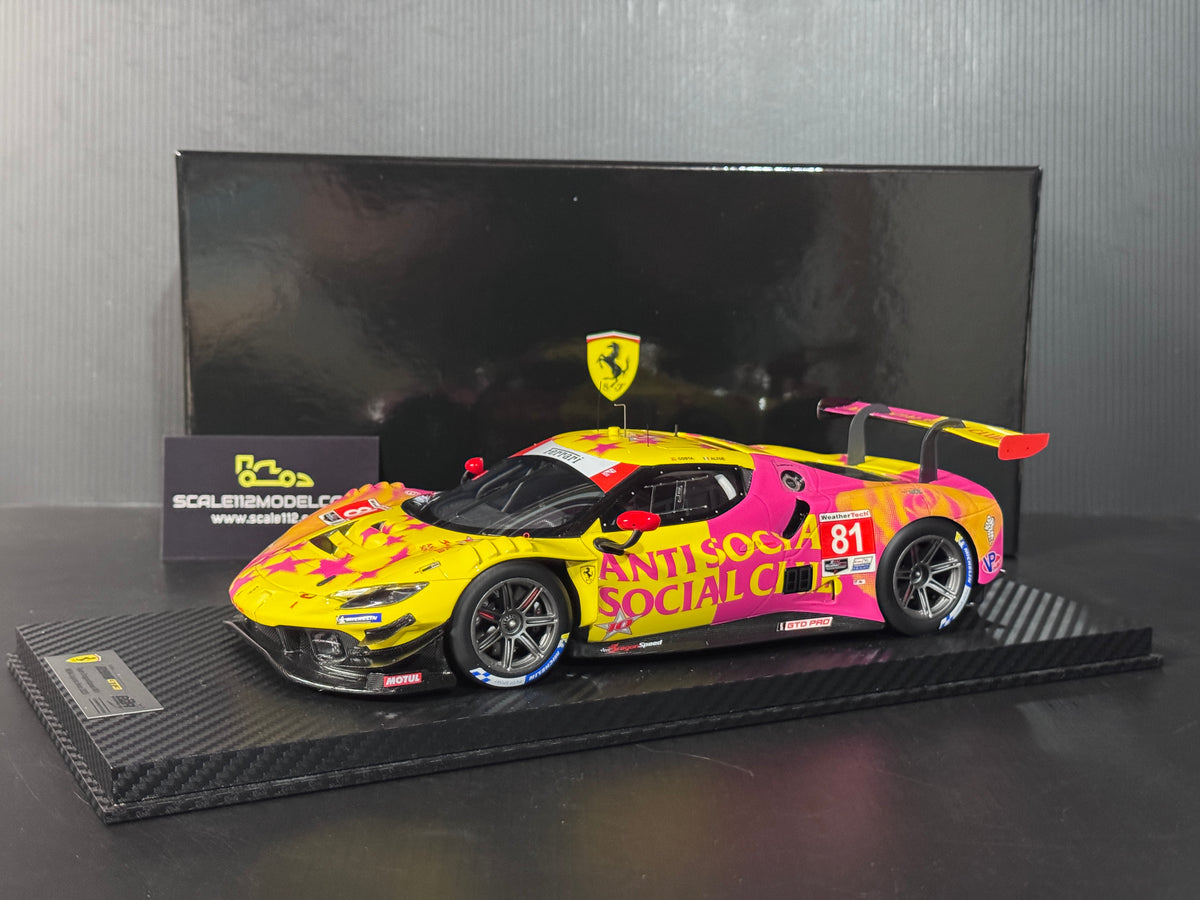 1/18 SCALE BBR FERRARI 296 GT3 #81 TEAM DRAGONSPEED 2025 LAGUNA SECA IMSA