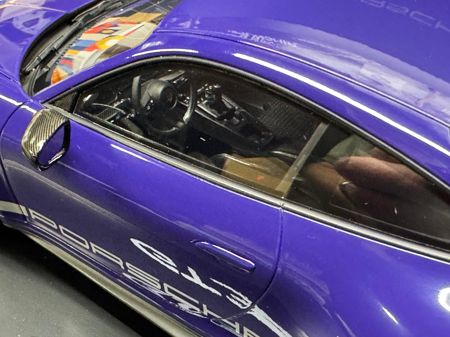 Porsche 911 992 GT3 Weissach Package in Ultraviolet w/ Display Case 1/18 Spark