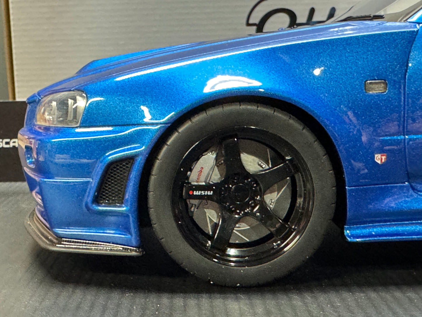 1/12 SCALE NISSAN NISMO (R34) GT-R Z-TUNE BAYSIDE BLUE MODEL CAR BY OTTO MOBILE