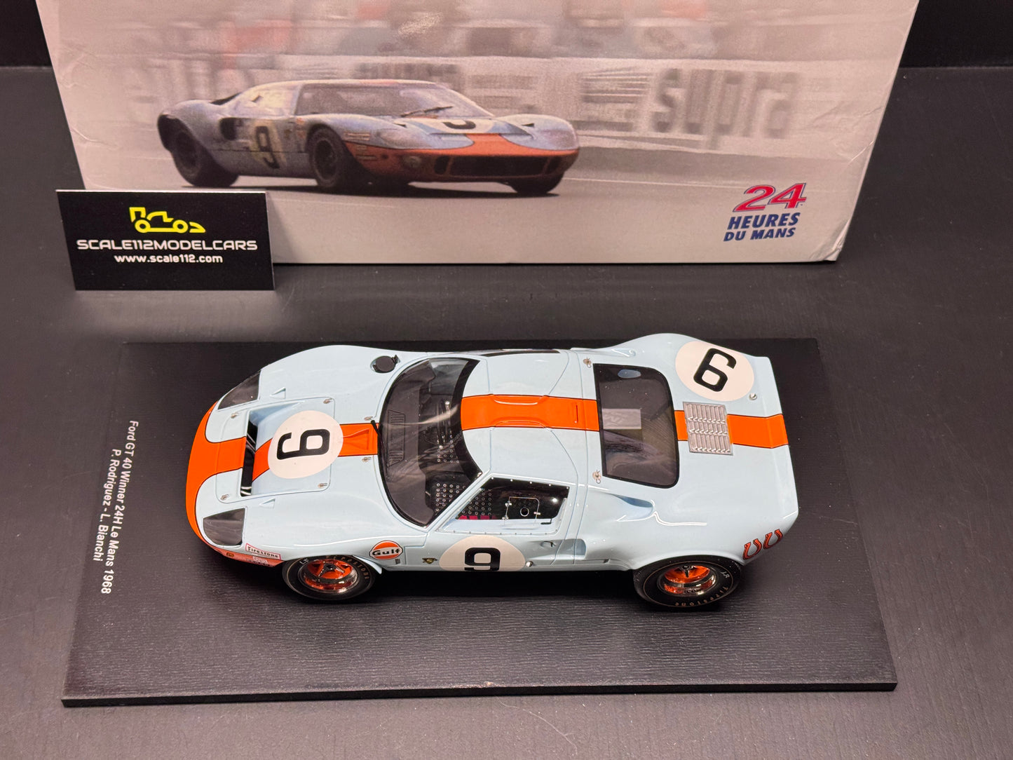 1/18 Spark Ford GT40 Gulf #9 LeMan Winner 1968 P. Rodriguez L. Bianchi 18LM68