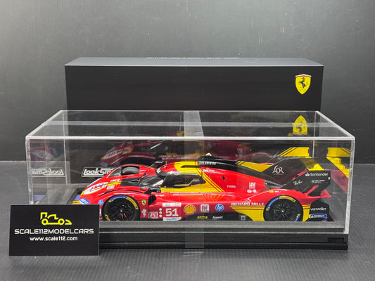 Ferrari 499P AF Corse #51 3rd 24hr Le Mans 2024  w/ Display Case 1/18 Looksmart