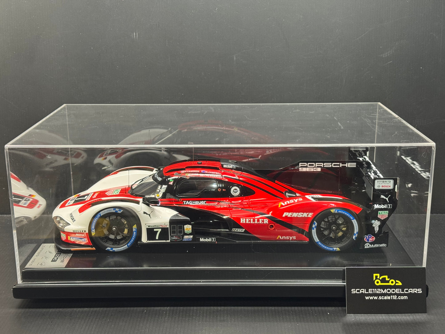 Porsche 963 LMDH #7 Porsche Penske 24h Daytona 2024 1/12 Spark w/ Display Case