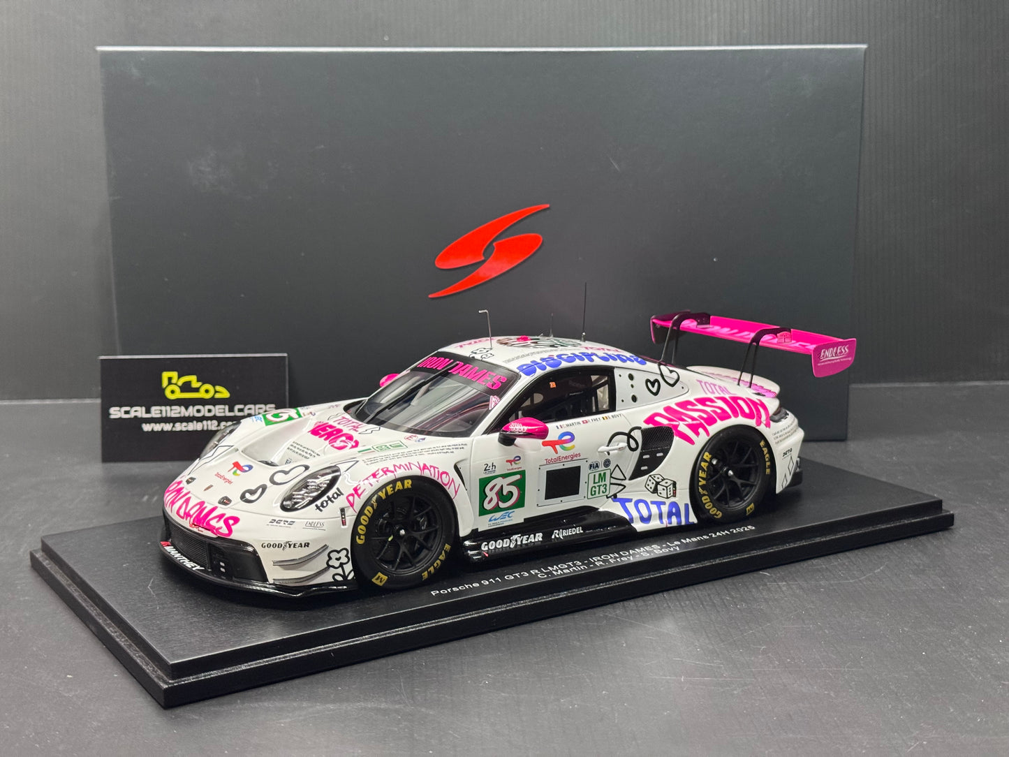 Porsche 911 GT3 R #85 24h LeMans 2025 Iron Dames 1:18 Scale Model Car by Spark
