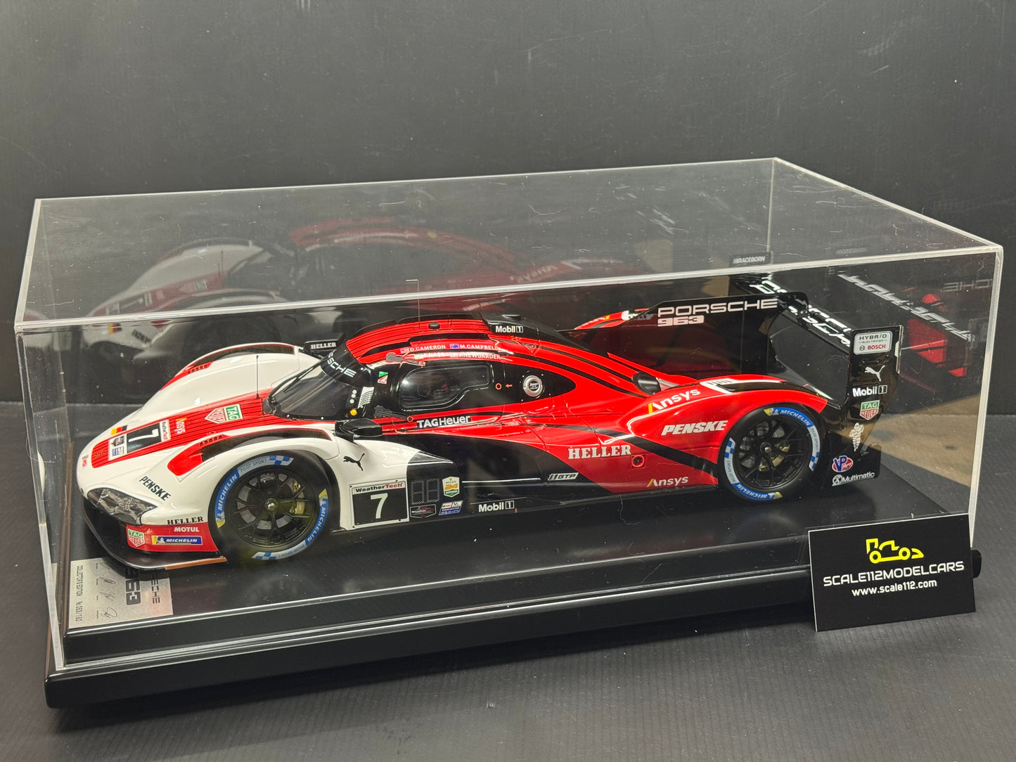 Porsche 963 LMDH #7 Porsche Penske 24h Daytona 2024 1/12 Spark w/ Display Case