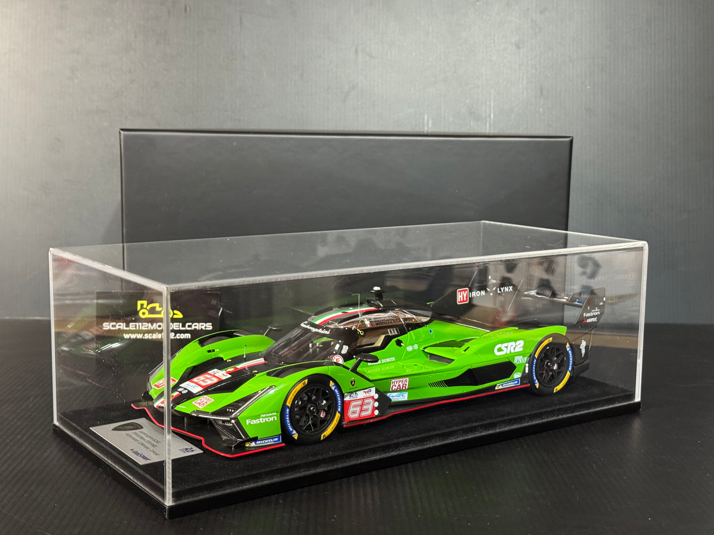 LAMBORGHINI SC63 3.8L V8 TURBO 24h LE MANS 2024 #63 1/18 Scale Model Looksmart