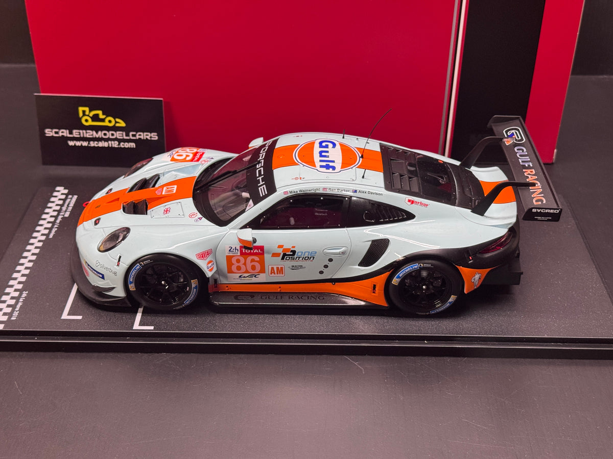 1/18 Scale IXO 911 GT3 RSR 991 24h of Le Mans 2018 #86 Gulf Livery Diecast Model