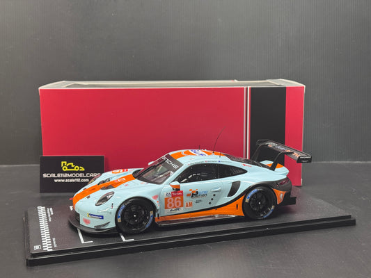 1/18 Scale IXO 911 GT3 RSR 991 24h of Le Mans 2018 #86 Gulf Livery Diecast Model