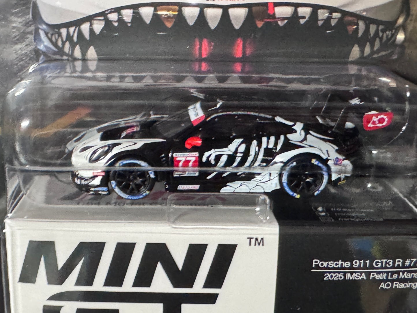 PORSCHE 911 GT3 R #77 SKELETON REXY PETIT LE MANS 2025 1/64 BY MINI GT MGT01143