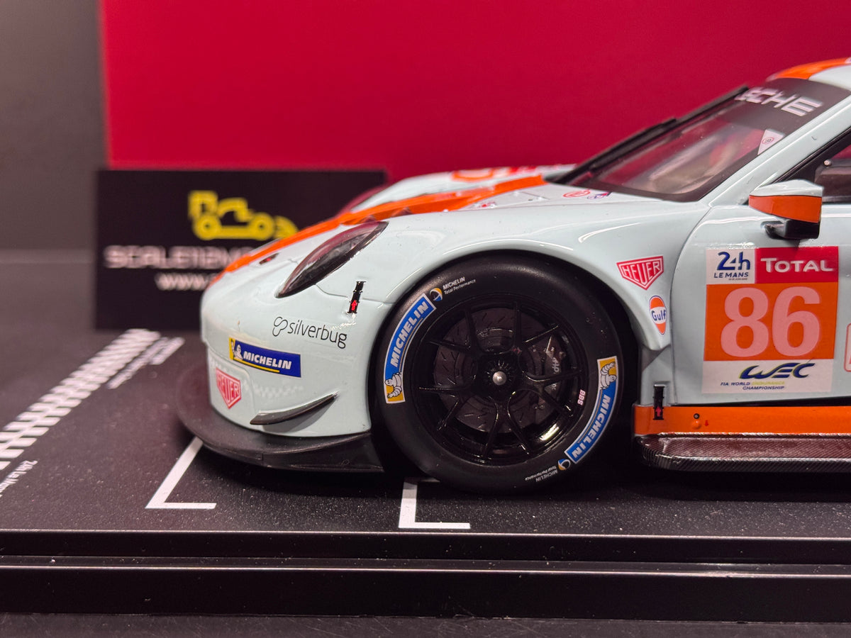 1/18 Scale IXO 911 GT3 RSR 991 24h of Le Mans 2018 #86 Gulf Livery Diecast Model