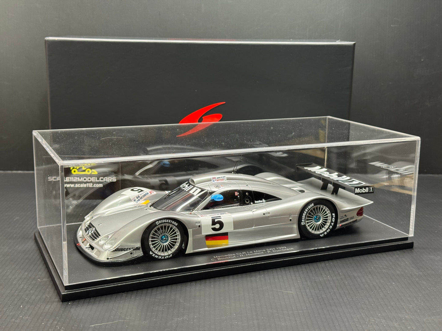 MERCEDES CLR #5 1999 24 HRS. OF LE MANS w/ DISPLAY CASE 1/18 SCALE MODEL CAR BY SPARK