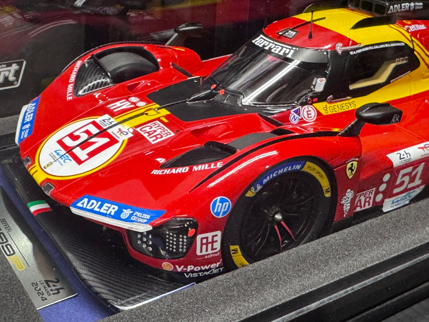 Ferrari 499P AF Corse #51 3rd 24hr Le Mans 2024  w/ Display Case 1/18 Looksmart