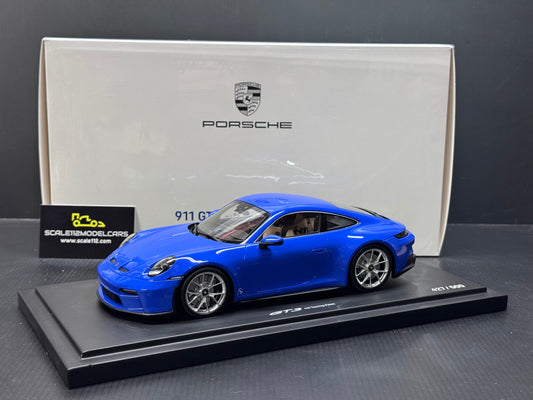 Porsche 911 992 GT3 Touring in Maritime Blue w/ Display Case 1/18 Spark Dealer WAP0211530PGT3