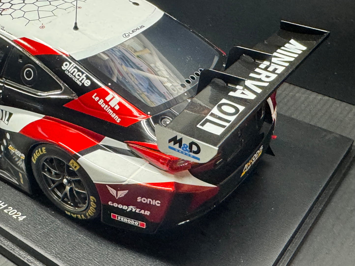 LEXUS RC F GT3 #78 24H Le Mans 2024 1/18 Scale Model by Spark w/ Display Case 18S448