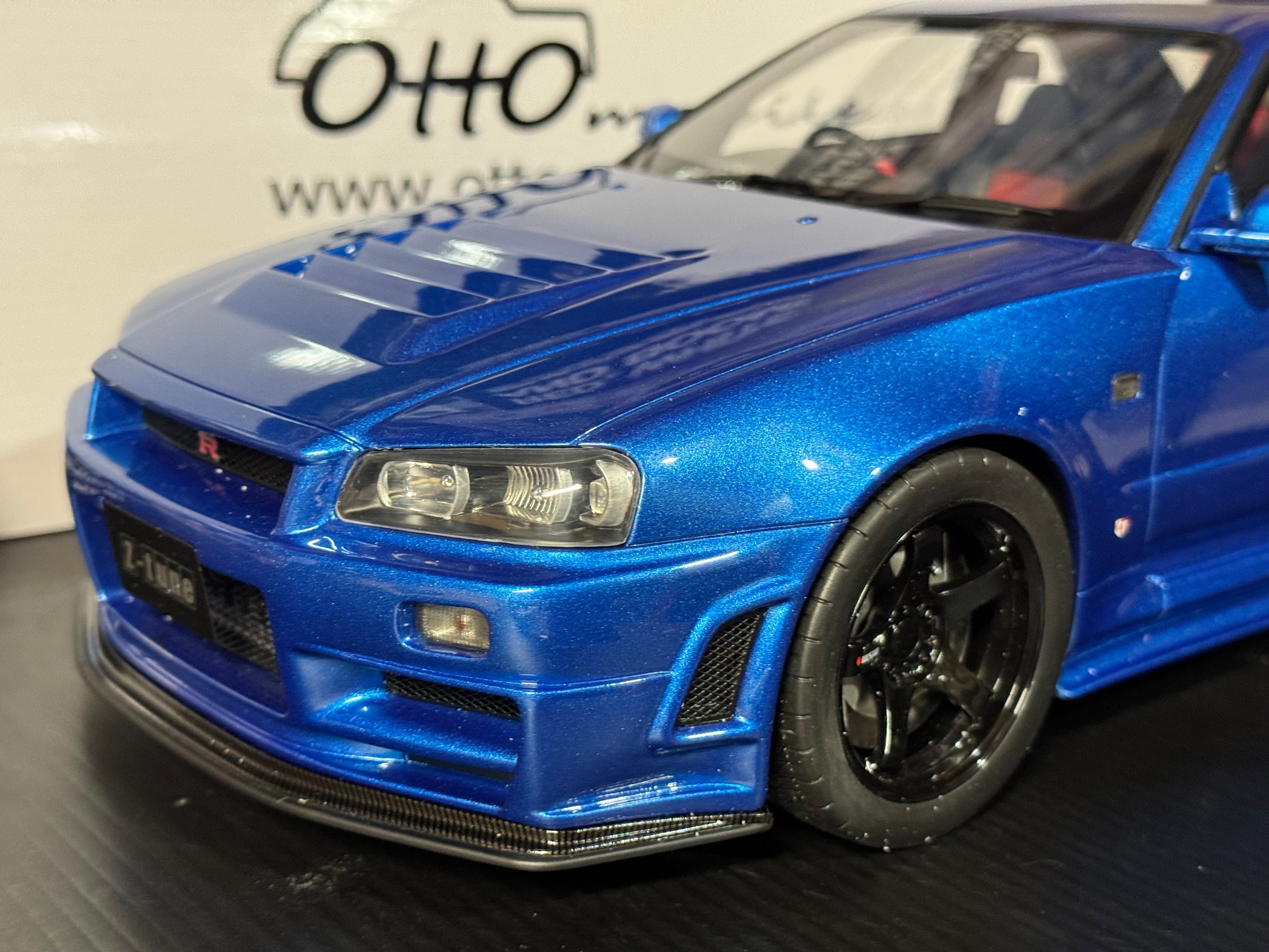 No384 ミニカー1/12 NISSAN NISMO R34 Z-tune 1/12 SCALE NISSAN NISMO (R34) GT-R Z-TUNE BAYSIDE BLUE MODEL CAR