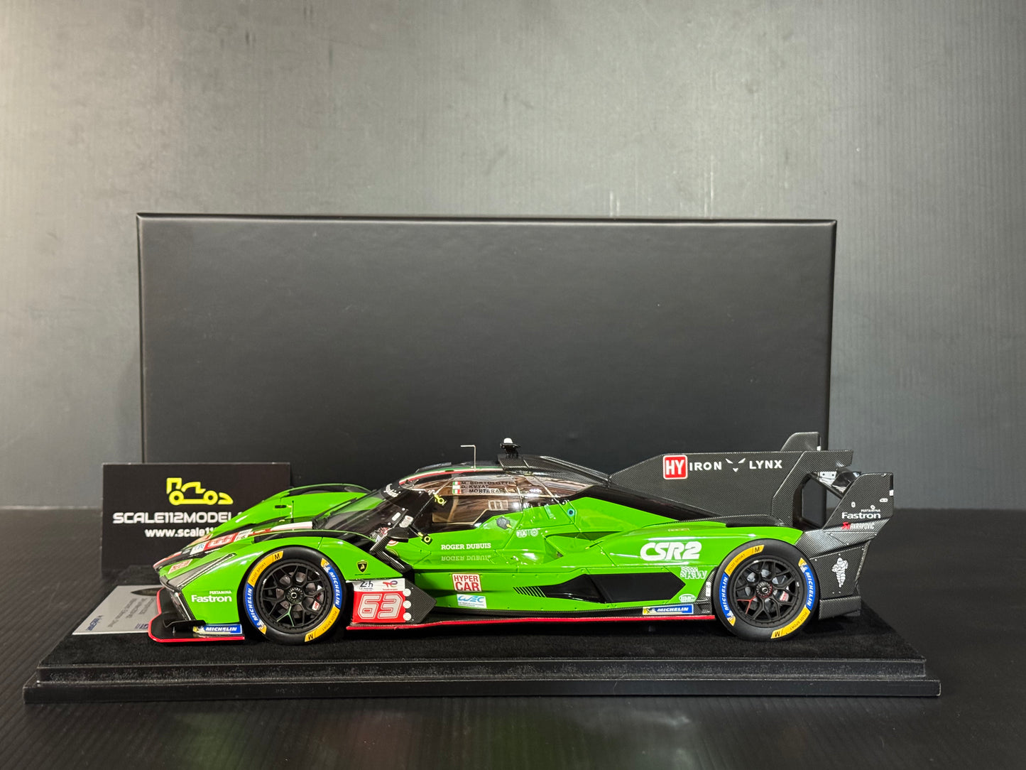 LAMBORGHINI SC63 3.8L V8 TURBO 24h LE MANS 2024 #63 1/18 Scale Model Looksmart