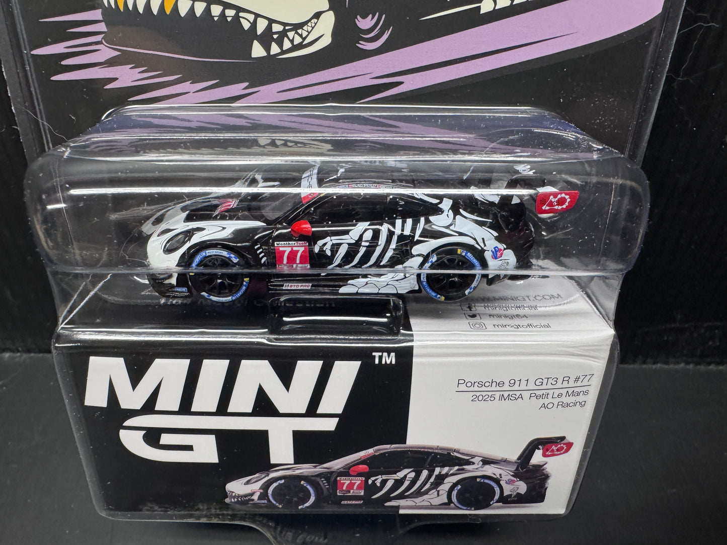 Mini GT Porsche 911 GT3-R AO Racing Rexy 2025 Petit Le Mans - Skeleton