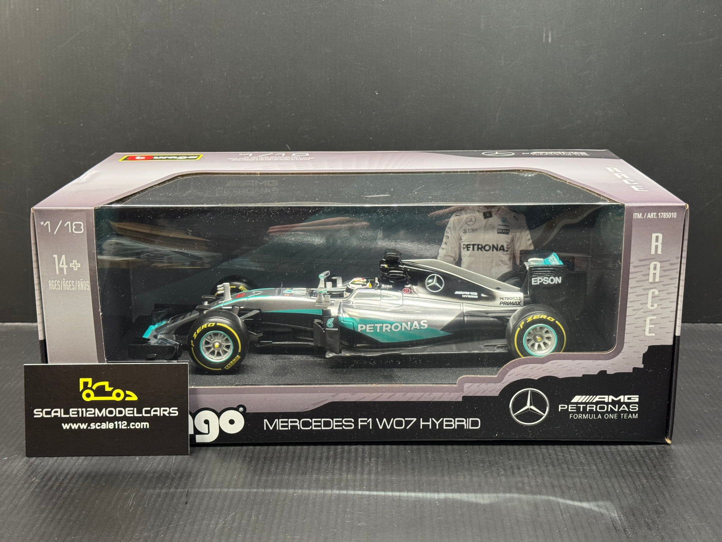 Bburago Mercedes Benz F1 W07 Lewis Hamilton #44 AMG Petronas 1/18 Model Car