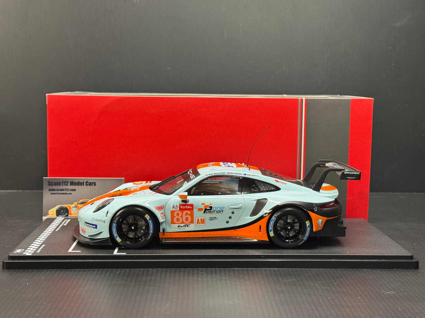 1/18 Scale IXO 911 GT3 RSR 991 24h of Le Mans 2018 #86 Gulf Livery Diecast Model