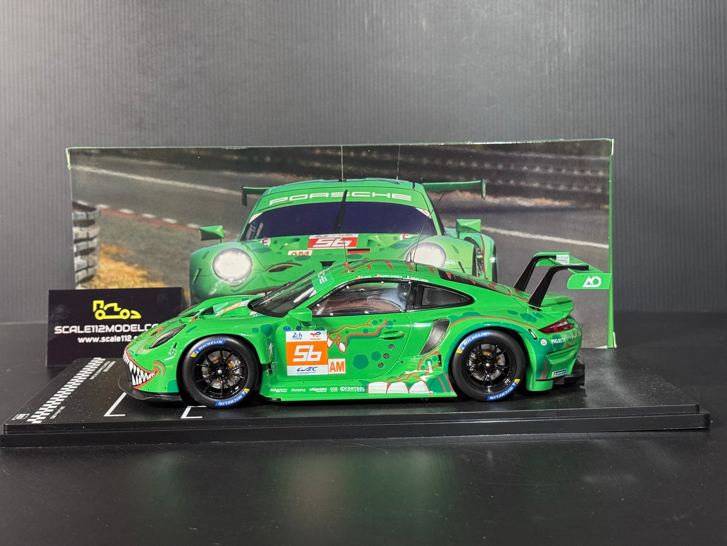 Porsche 911 RSR #56 Lemans  24Hr. 2023 AO Racing "Rexy" 1/18 Scale by IXO