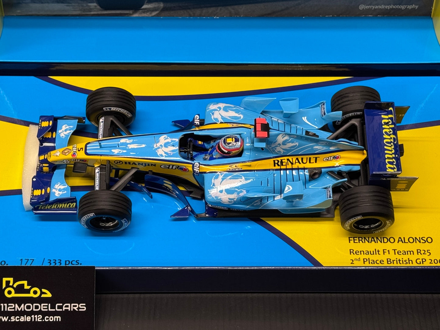 Minichamps Renault R25 Fernando Alonso British GP 1/18 Scale Ltd. Ed. Box Set