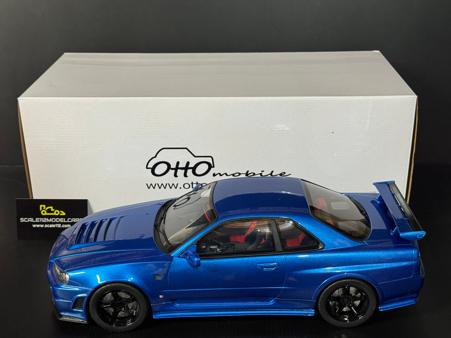 1/12 SCALE NISSAN NISMO (R34) GT-R Z-TUNE BAYSIDE BLUE MODEL CAR BY OTTO MOBILE