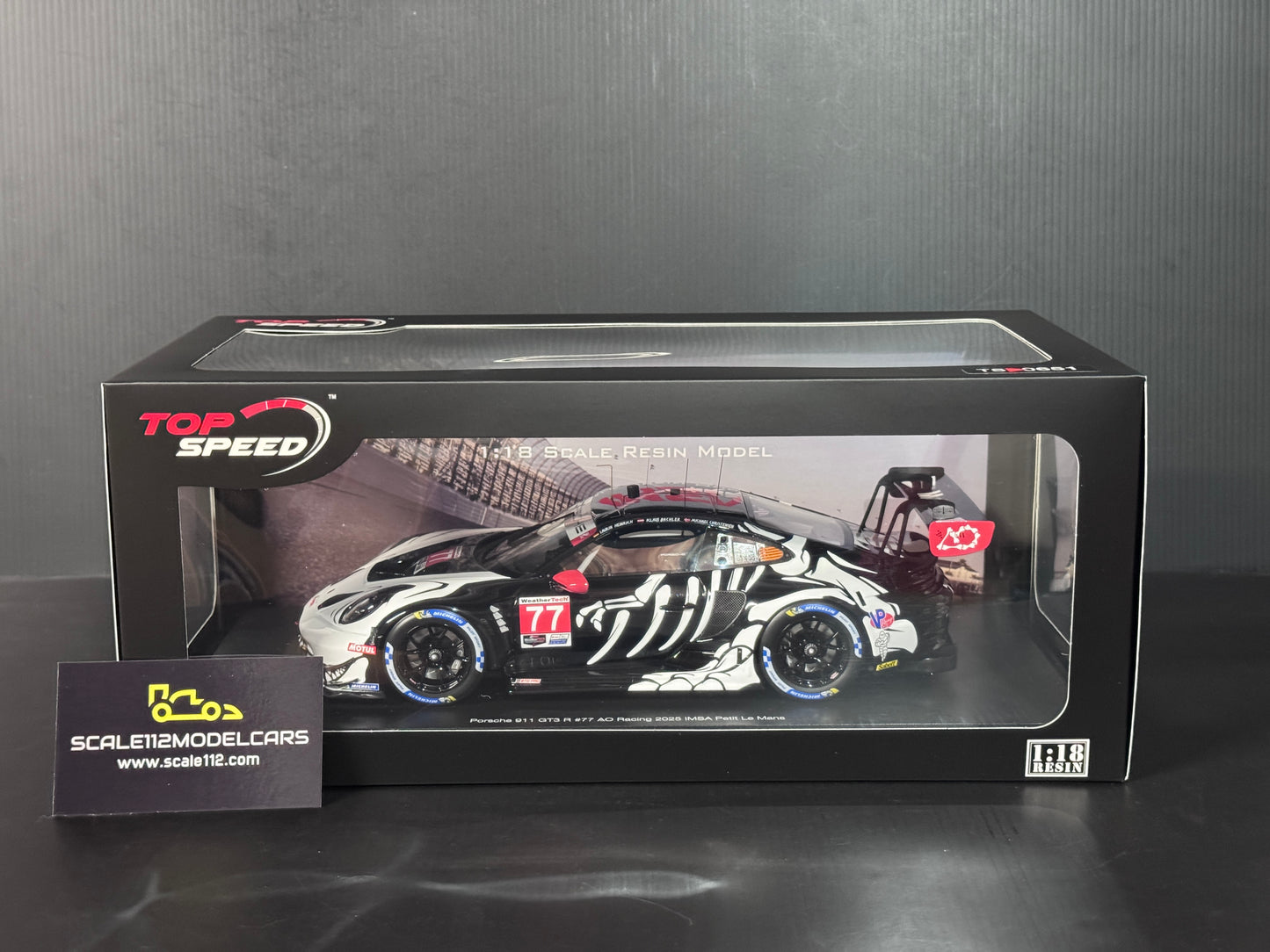 Porsche GT3 R AO Racing Rexy Skeleton #77 2025  Petit Le Mans 1/18 Top Speed