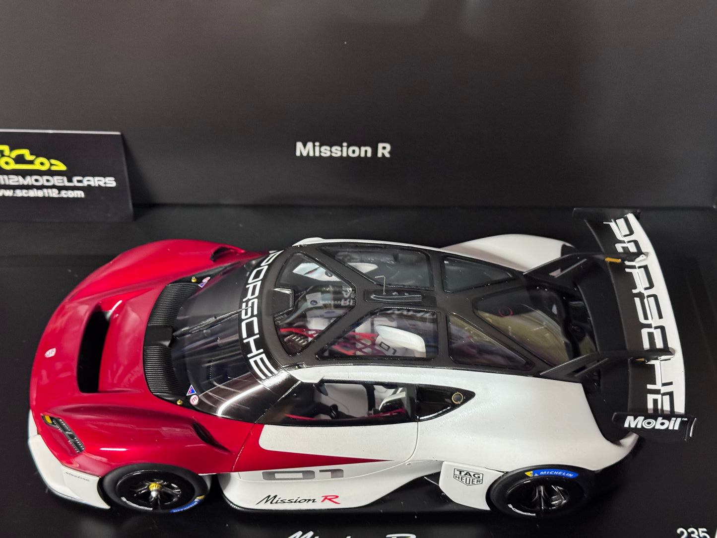 1/18 Scale Spark Porsche Mission R Dealer Edition with Display Case Ltd. to 750