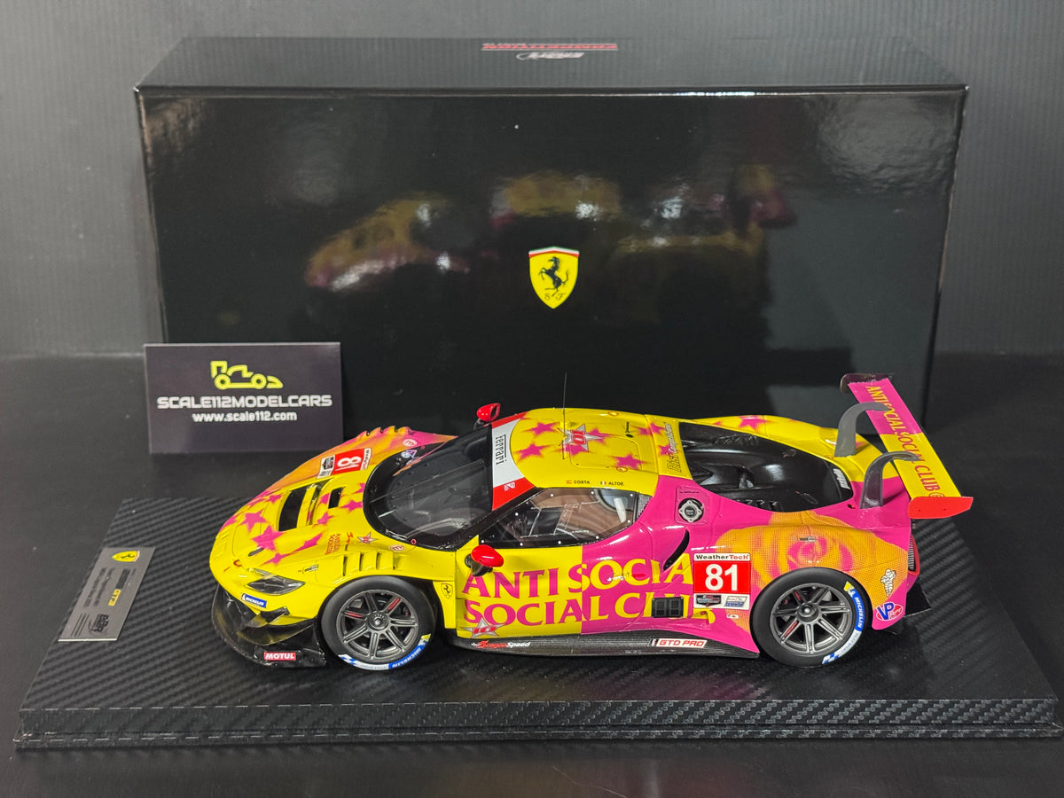 1/18 SCALE BBR FERRARI 296 GT3 #81 TEAM DRAGONSPEED 2025 LAGUNA SECA IMSA