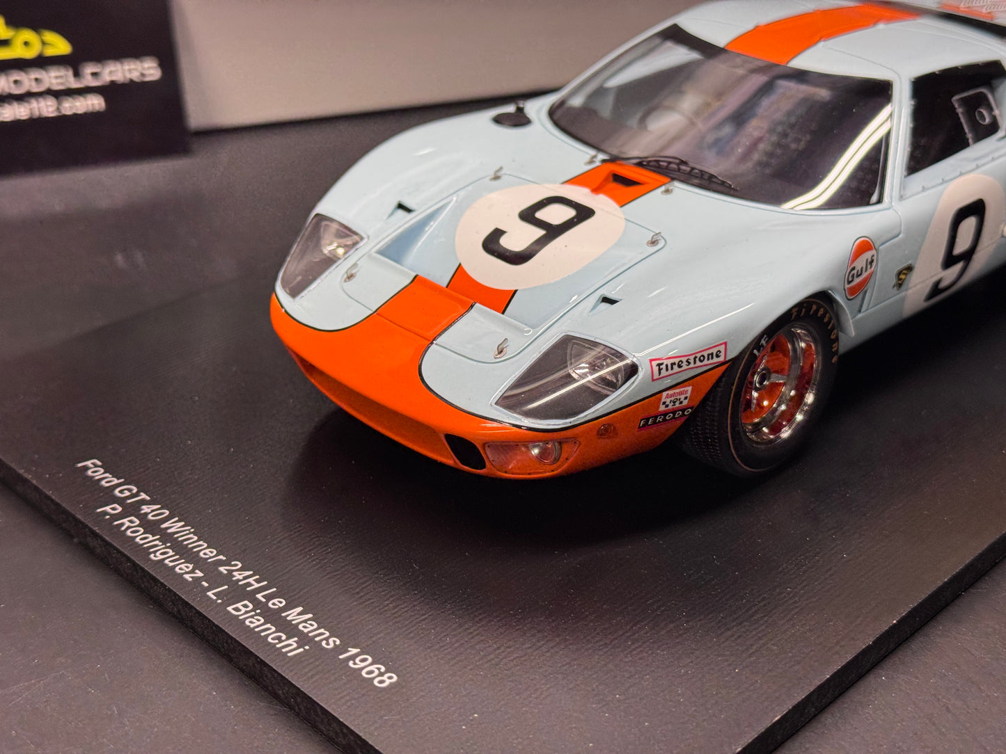1/18 Spark Ford GT40 Gulf #9 LeMan Winner 1968 P. Rodriguez L. Bianchi 18LM68