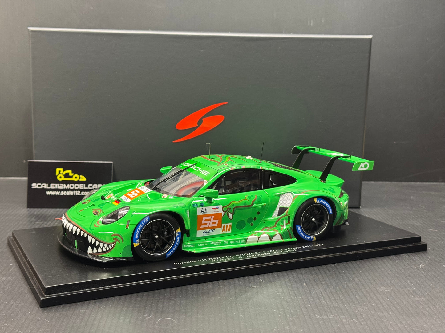 Porsche 911 RSR #56 Lemans  24Hr. 2023 AO Racing "Rexy" 1/18 Scale by Spark
