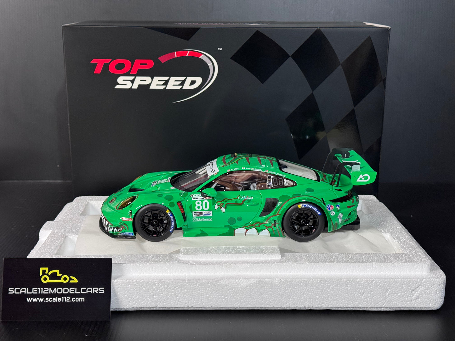 Porsche GT3 R AO Racing Rexy #80 GTD 2023 12h Sebring 1/18 Scale by Top Speed TS0512