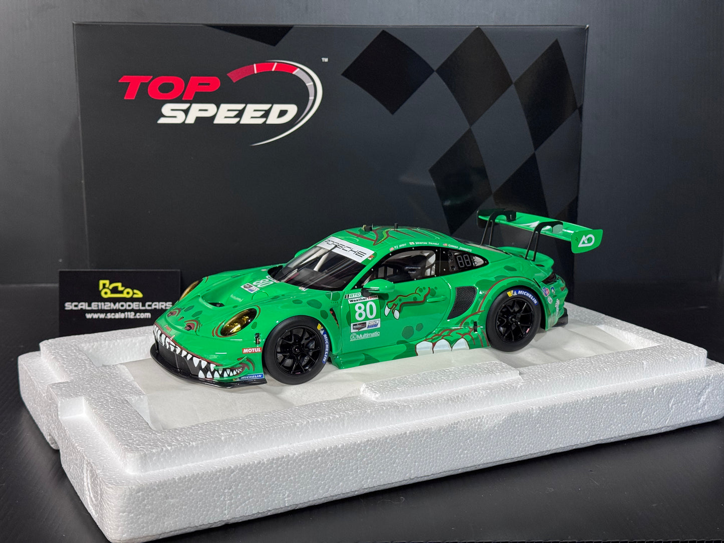 Porsche GT3 R AO Racing Rexy #80 GTD 2023 12h Sebring 1/18 Scale by Top Speed TS0512