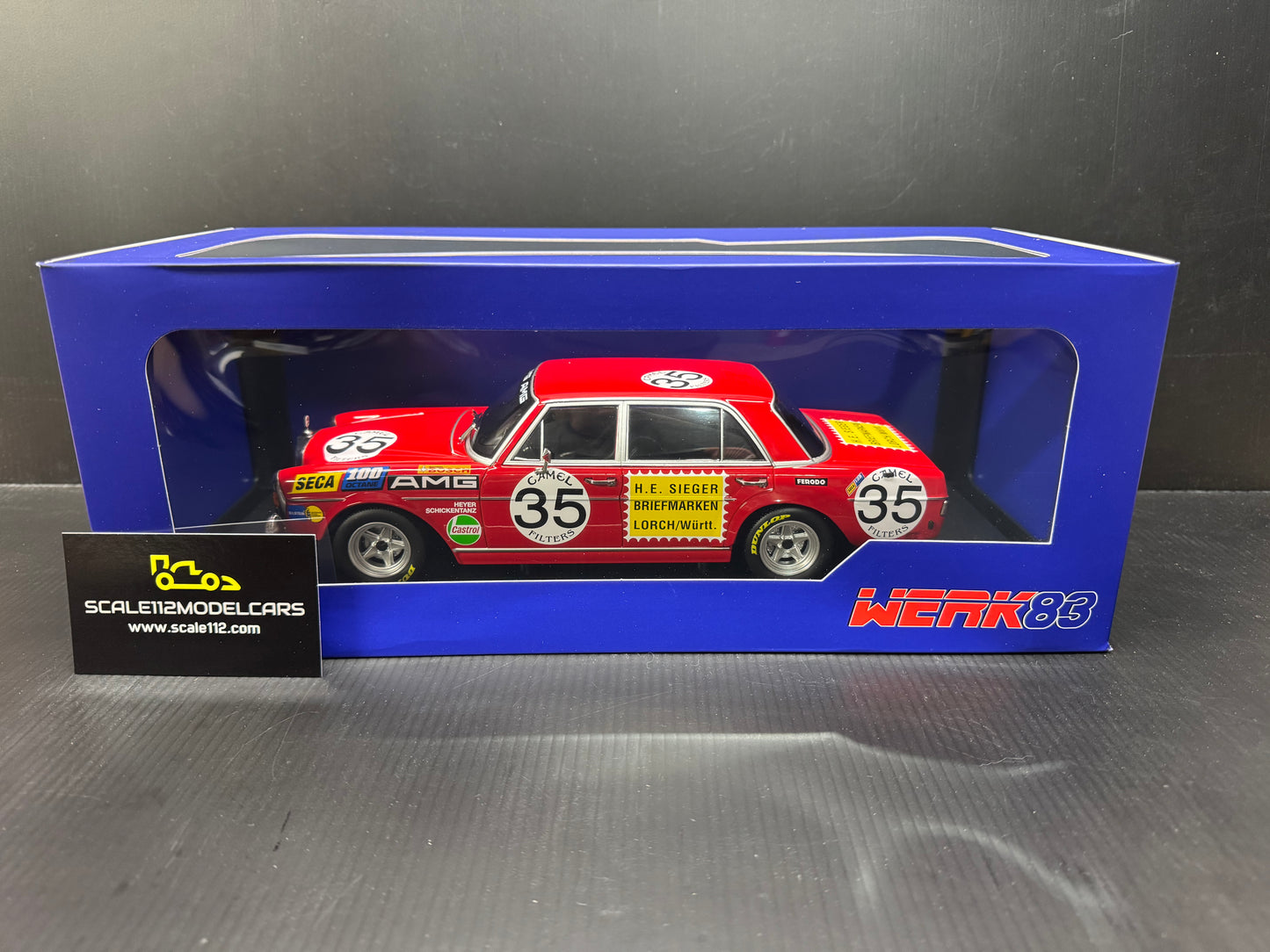 MERCEDES-BENZ AMG 300 SEL 6.3 24H SPA 1971 1/18 SCALE MODEL CAR BY WERK83