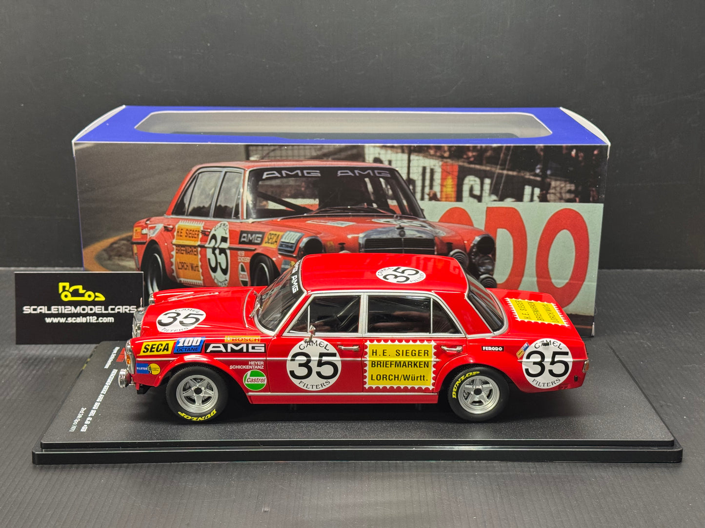 MERCEDES-BENZ AMG 300 SEL 6.3 24H SPA 1971 1/18 SCALE MODEL CAR BY WERK83